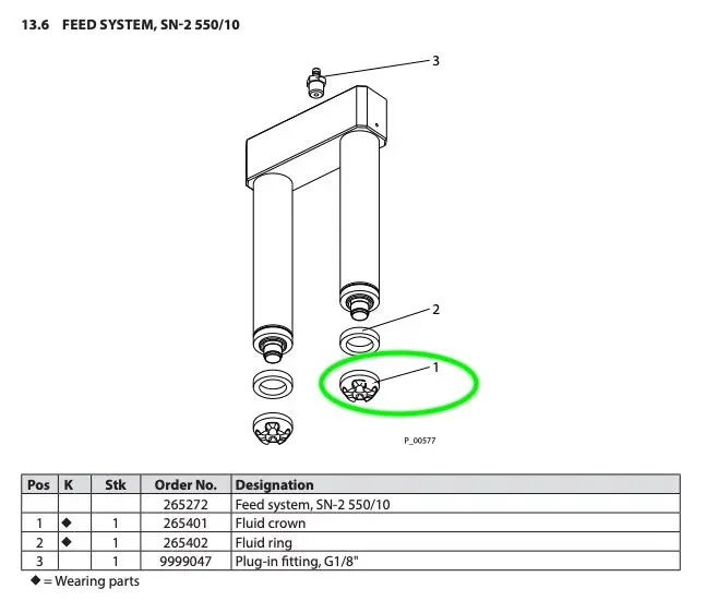 Wagner Sprint Fluid Crown (Part# 265401) 1