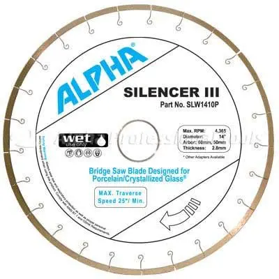 Alpha Silencer Iii For Porcelain/Crystallized Glass 14" Blade 1