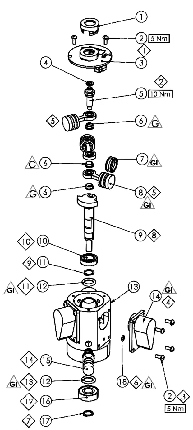 Binks 1/8 Hp Air Motor Parts And Accessories 1
