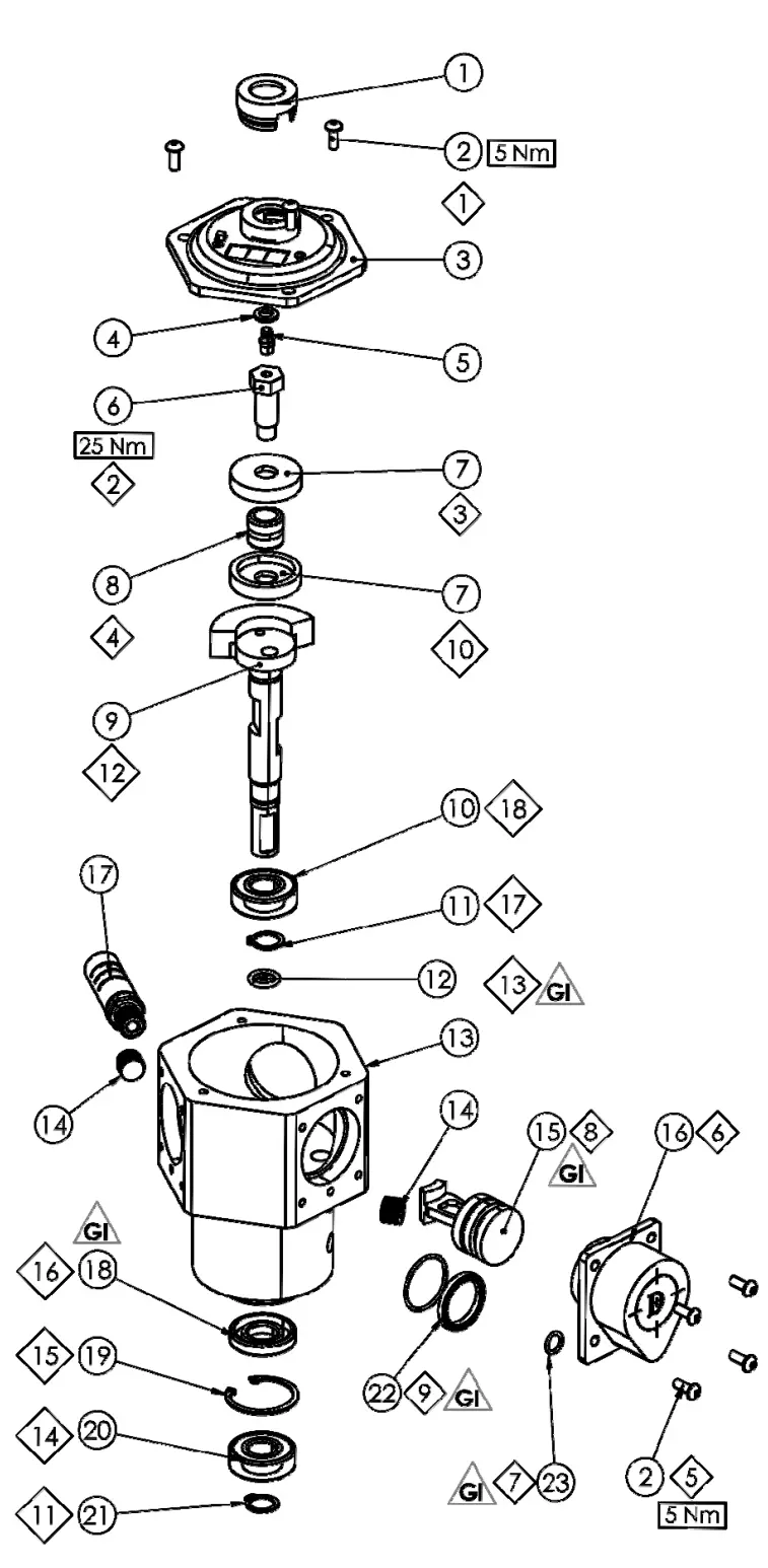 Binks 1/4 Hp Air Motor Parts And Accessories 1