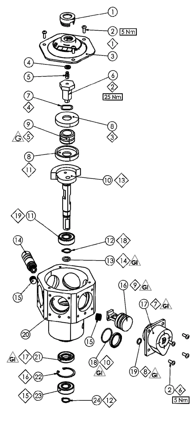 Binks 1/2 Hp Air Motor Parts And Accessories 1