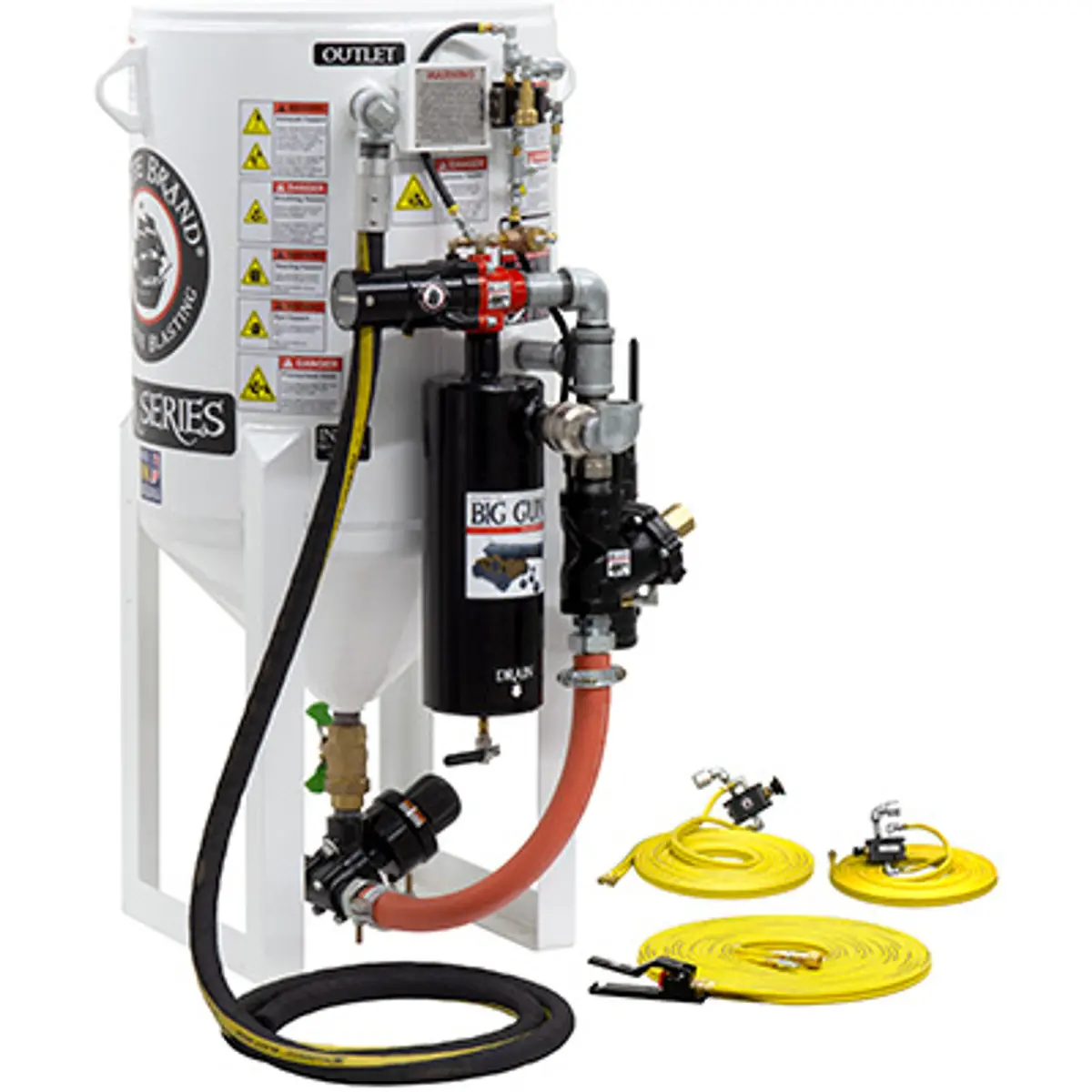 Pirate Brand, S-Series, Short-Cycle™ Series - 6.5 Cu Ft., Single Outlet W/ Abrasive Cut-Off (Wall Mounted) - Blast Pot, Stationary, Pressure Release System, Pneumatic Controls 1