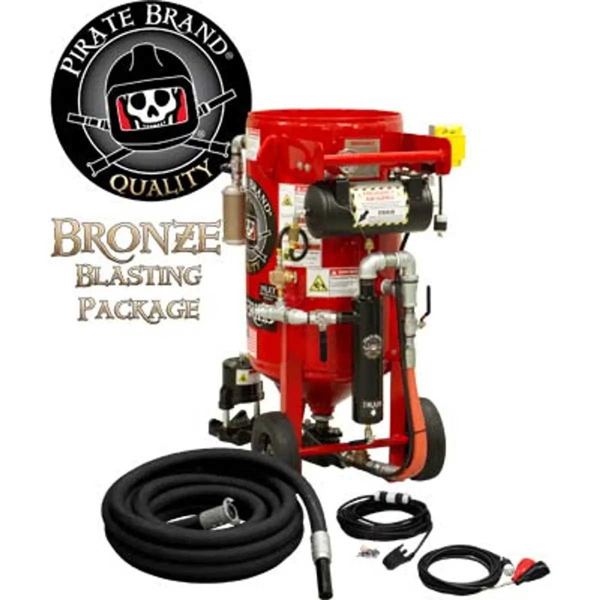 Pirate Brand, K-Series, 3.5 Cu Ft., Bronze Blasting Package - Blast Pot, Portable, Pressure Hold System, 12Vdc Electric Controls W/ #100 Metering Valve 1