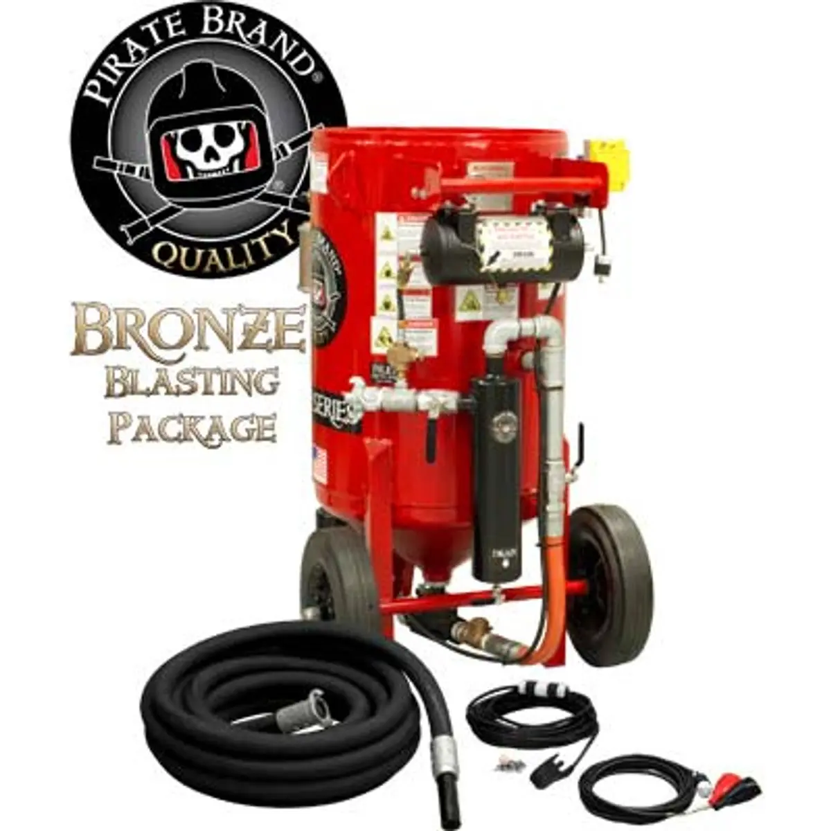 Pirate Brand, K-Series, 6.5 Cu Ft., Bronze Blasting Package - Blast Pot, Portable, Pressure Hold System, 12Vdc Electric Controls W/ #100 Metering Valve 1