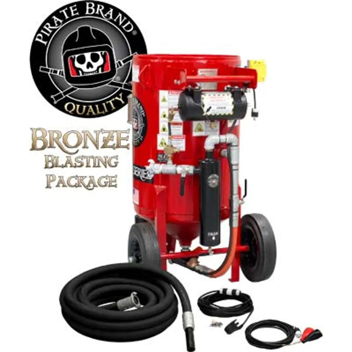 Pirate Brand, K-Series, 6.5 Cu Ft., Bronze Blasting Package - Blast Pot, Portable, Pressure Hold System, 12Vdc Electric Controls W/ Mpv Metering Valve 1