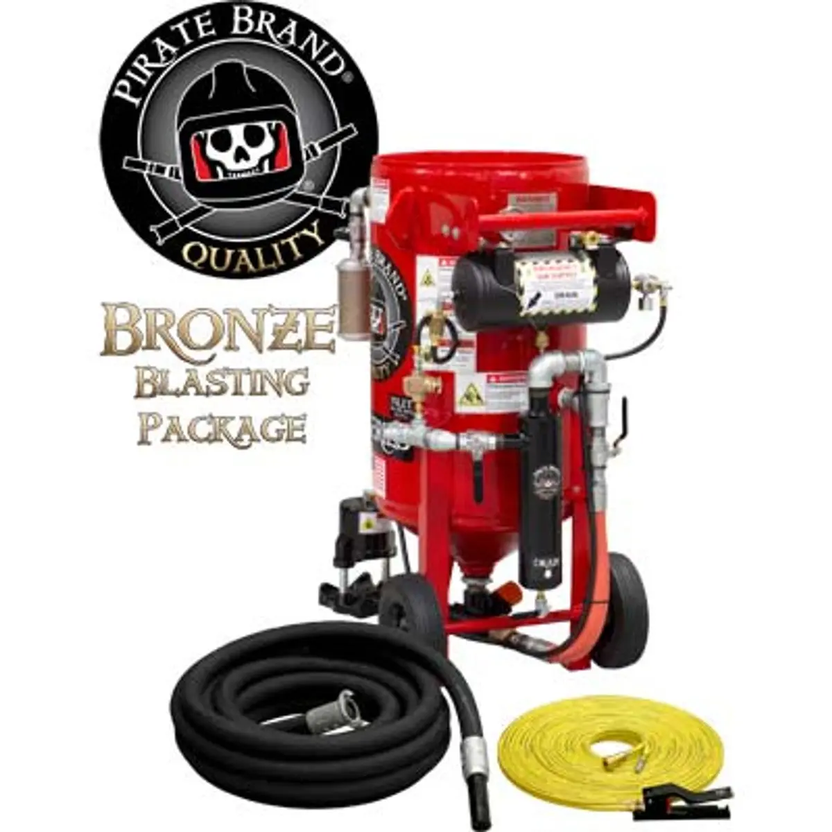 Pirate Brand, K-Series, 3.5 Cu Ft., Bronze Blasting Package - Blast Pot, Portable, Pressure Hold System, Pneumatic Controls W/ Mpv Metering Valve 1