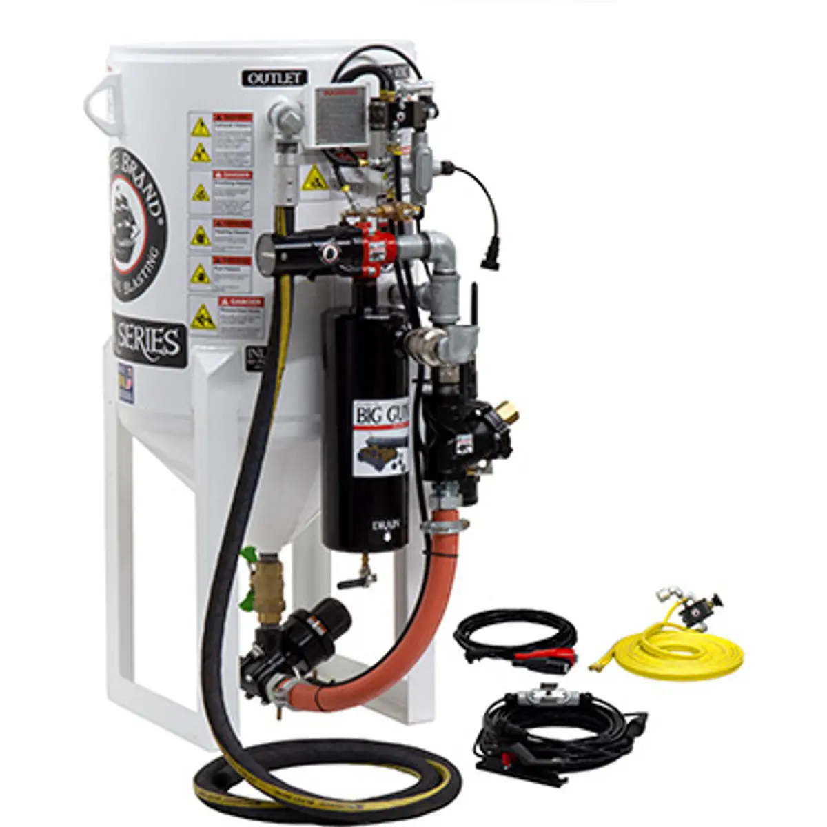 Pirate Brand, S-Series, Short-Cycle™ Series - 6.5 Cu Ft., Single Outlet W/ Abrasive Cut-Off (Cord Mounted) - Blast Pot, Stationary, Pressure Release System, 12Vdc Electric Controls 1