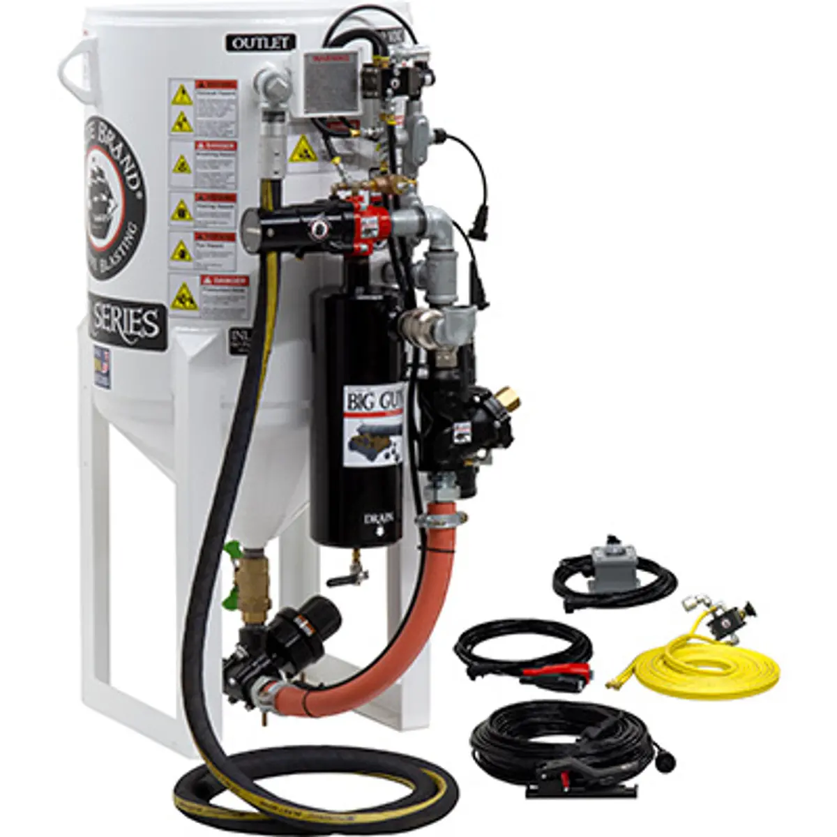 Pirate Brand, S-Series, Short-Cycle™ Series - 6.5 Cu Ft., Single Outlet W/ Abrasive Cut-Off (Wall Mounted) - Blast Pot, Stationary, Pressure Release System, 12Vdc Electric Controls 1
