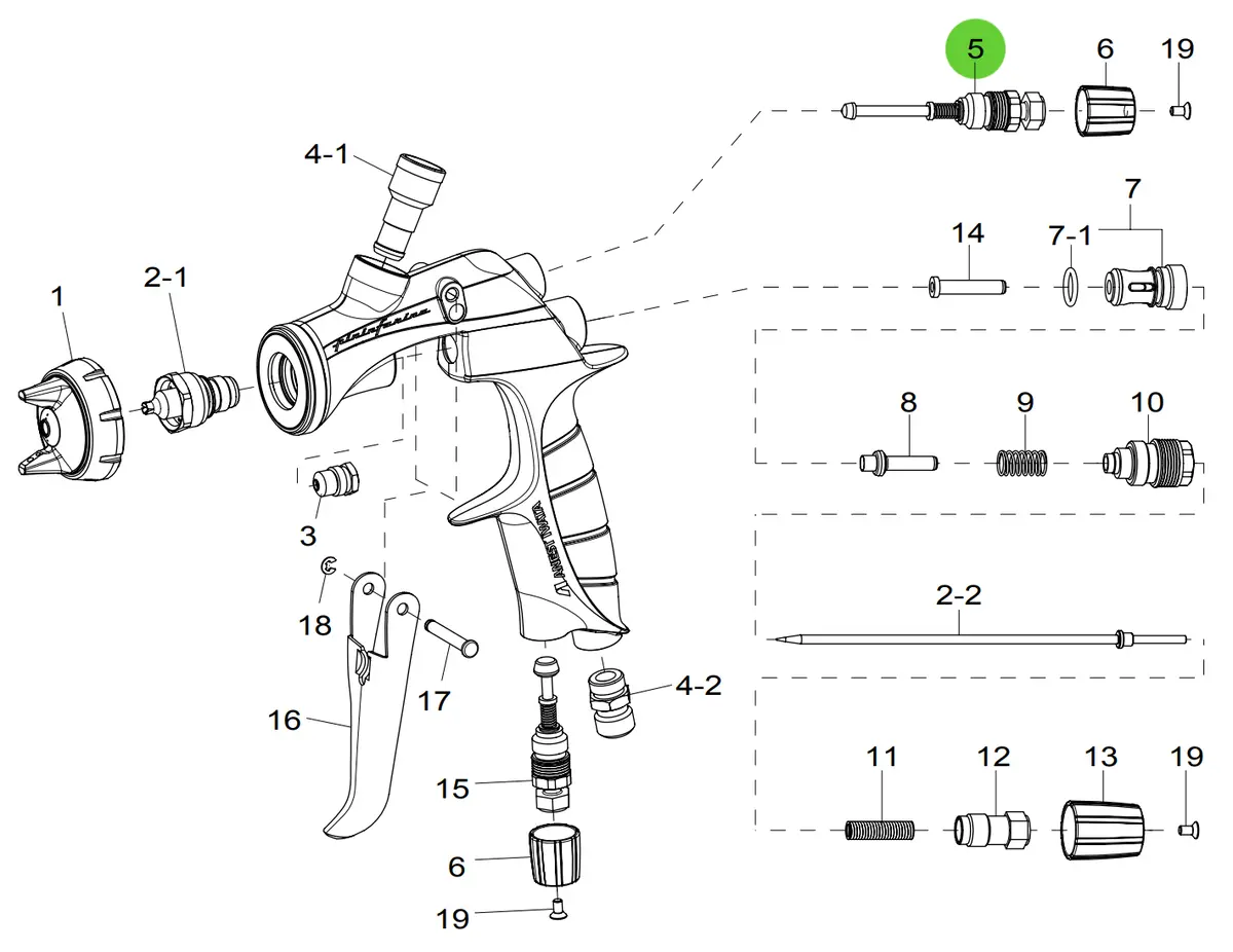 Anest Iwata Ls400/Ls400h Pattern Adjust Assy 1