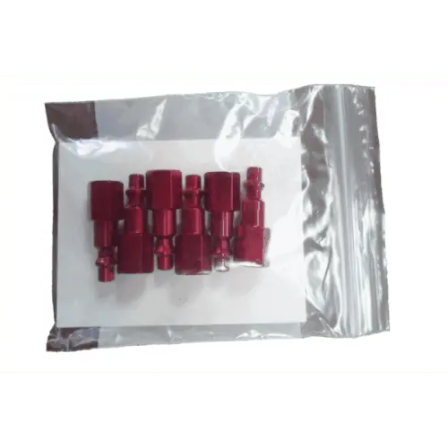 6 Industrial Standard Flow Disconnect Stems - Female - Light Duty (Red) 1