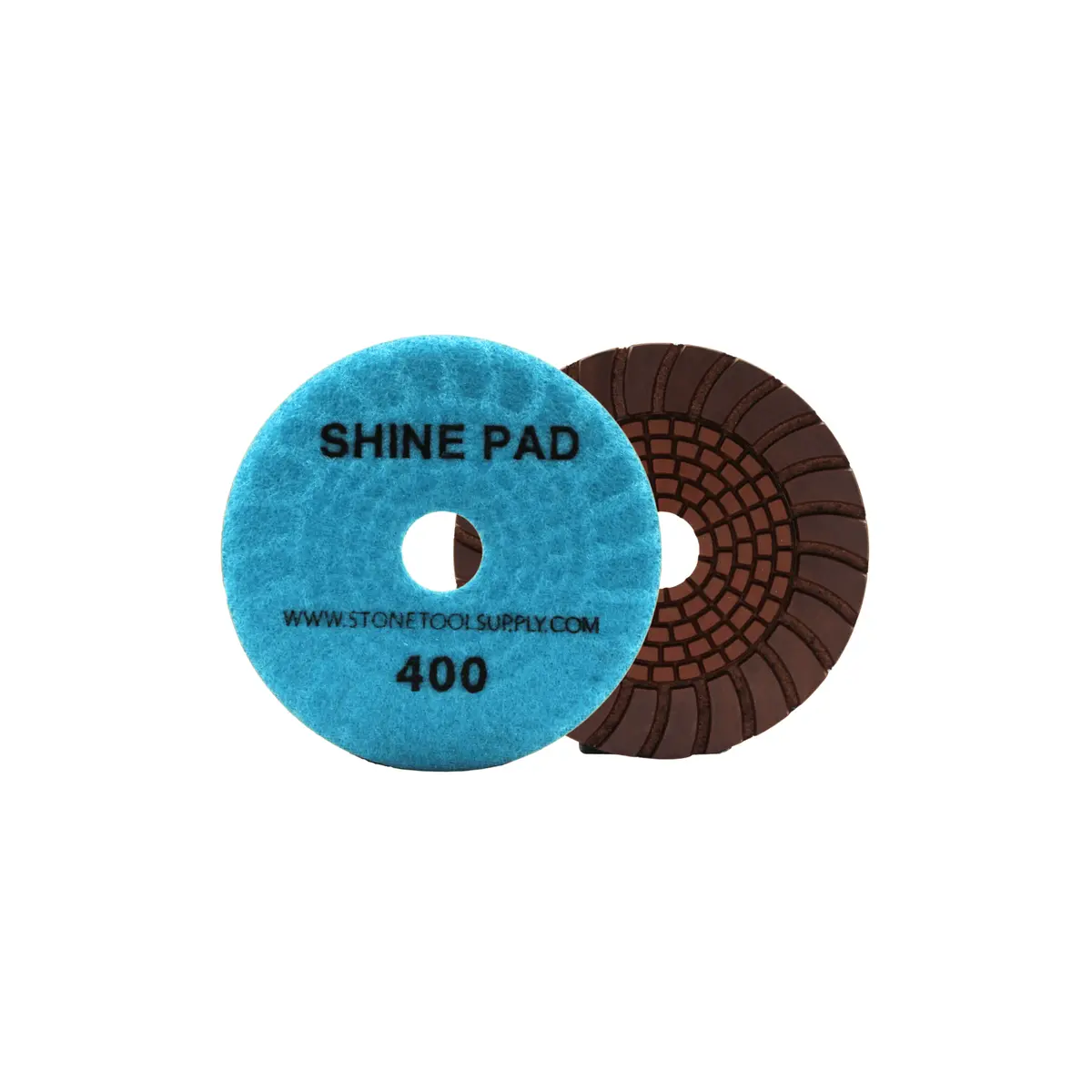 Copper And Resin Bonded 'Shine' Pad 4" #400 1