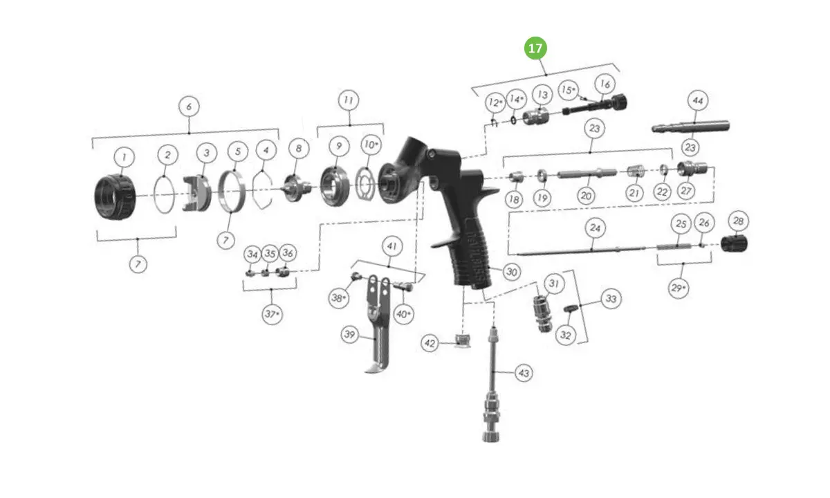 Devilbiss Tekna Prolite, Spreader Valve Assembly 702730 1