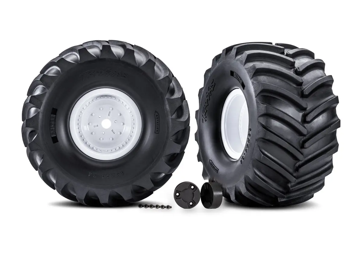 White X-Monster Wheels W/ Terra Groove Tires (2) 1