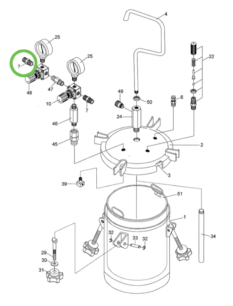 Anest Iwata Pet10 - Adapter Bsp G1/4" 1