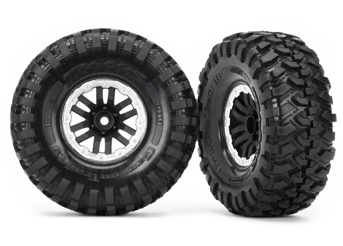 1.9" Black & Satin Trx Wheels W/ Canyon Trail Tires (2) 1