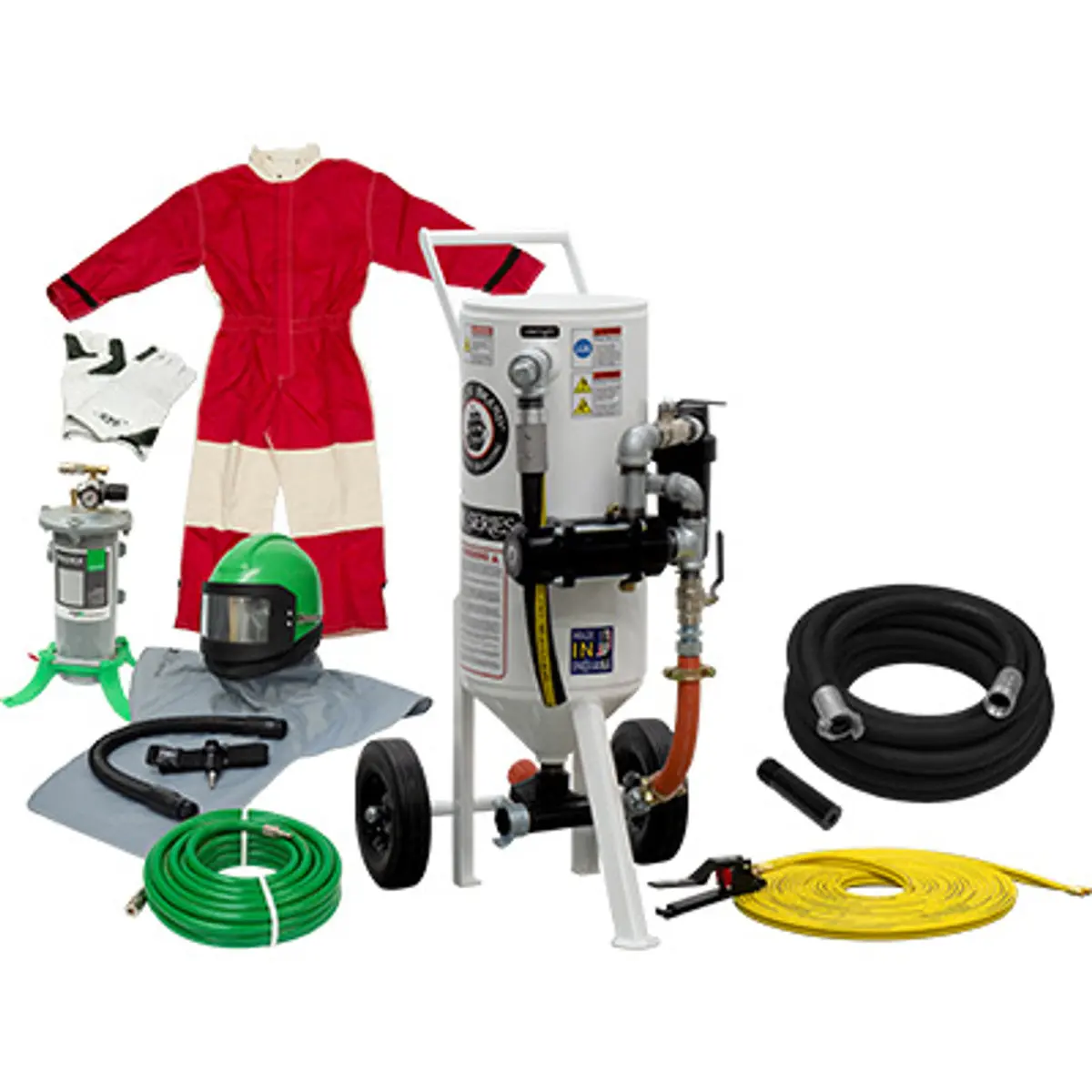 Pirate Brand, S-Series, 1.5 Cu Ft., Silver Blasting Package - Blast Pot, Portable, Pressure Release System, Pneumatic Controls 1