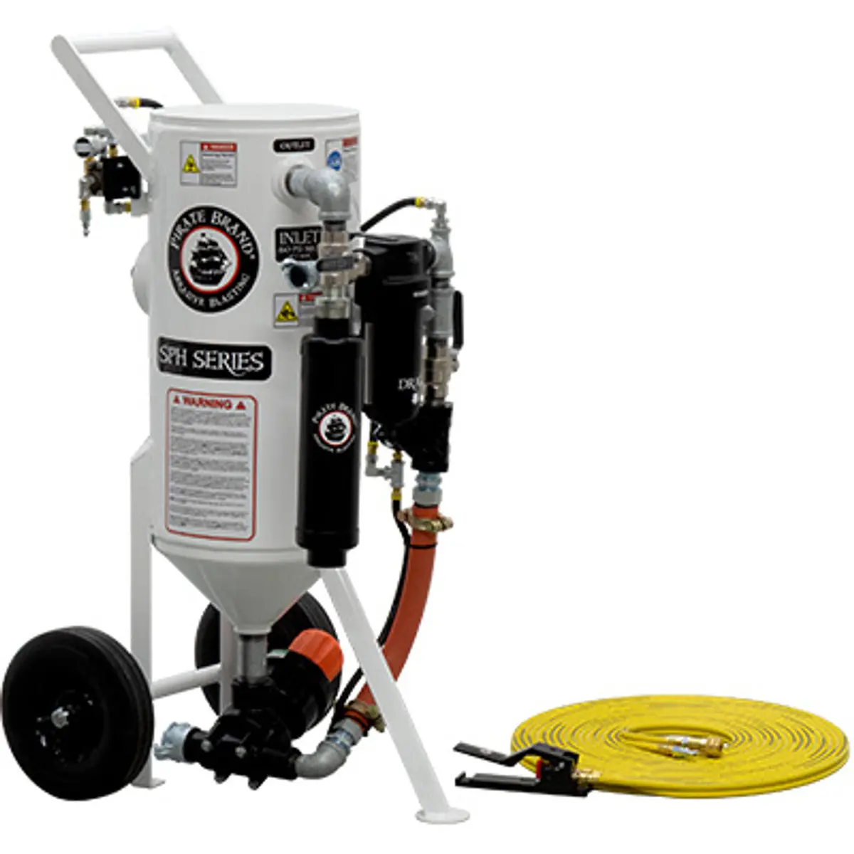 Pirate Brand, S-Series, 1.5 Cu Ft., Base Blasting Package - Blast Pot, Portable, Pressure Hold System, Pneumatic Controls 1