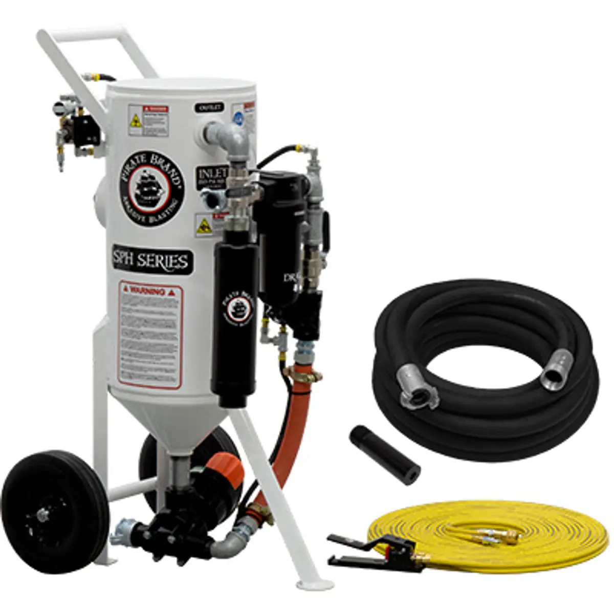 Pirate Brand, S-Series, 1.5 Cu Ft., Bronze Blasting Package - Blast Pot, Portable, Pressure Hold System, Pneumatic Controls 1