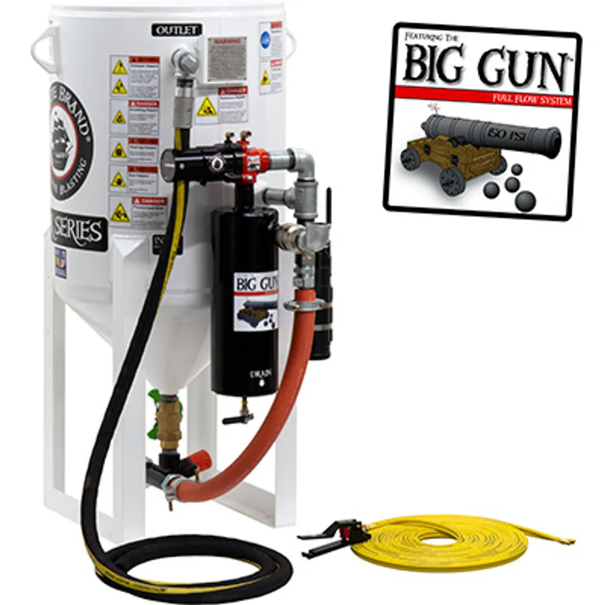 Pirate Brand, S-Series - 6.5 Cu Ft., Single Outlet, Standard Model - Blast Pot, Stationary, Pressure Release System, Pneumatic Controls 1
