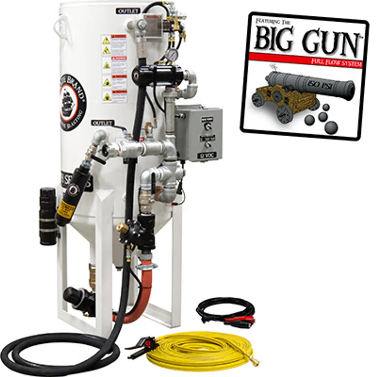 Pirate Brand, S-Series, Dual-Chamber Series - 8 Cu Ft., Single Outlet, Standard Model - Blast Pot, Stationary, Pneumatic Controls 1