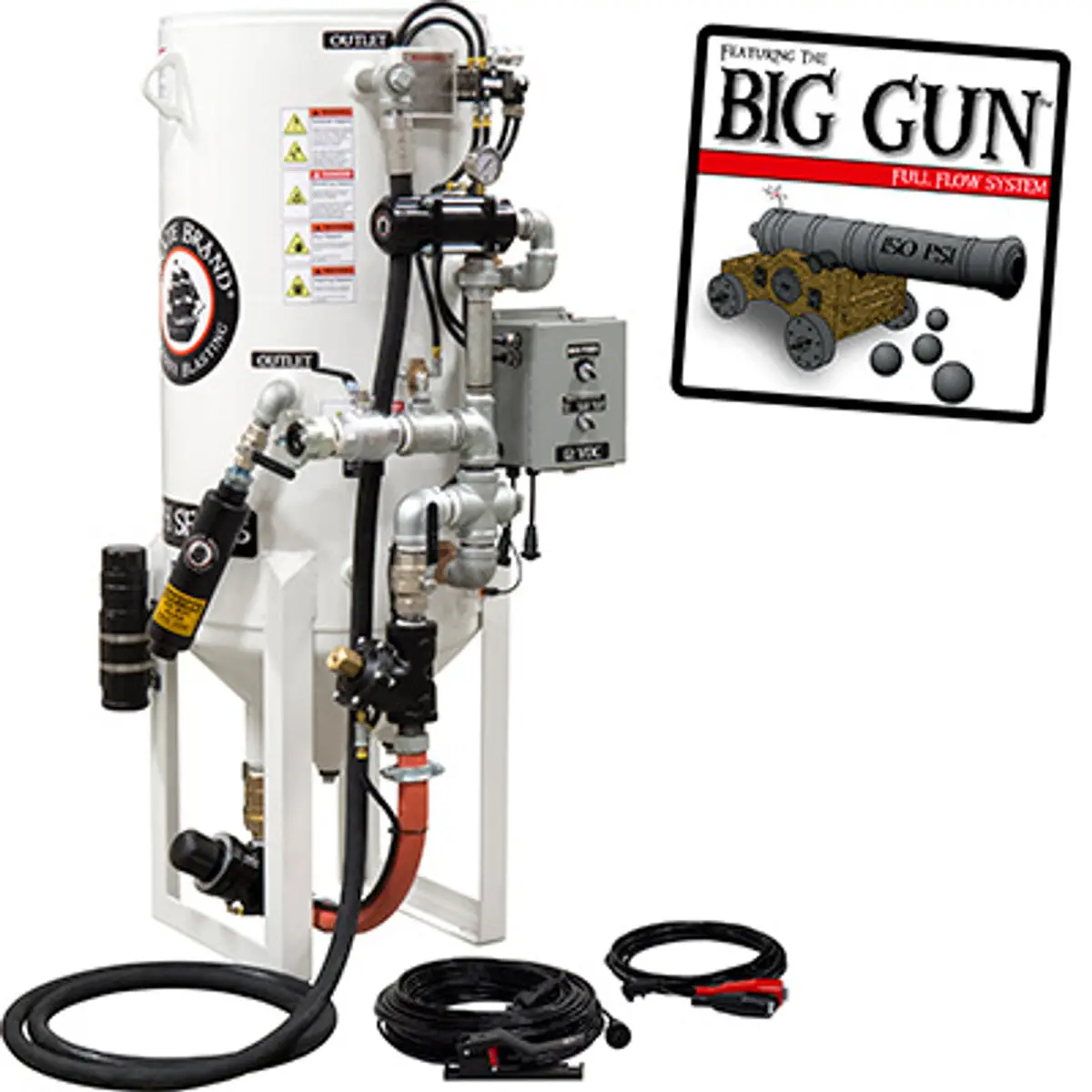 Pirate Brand, S-Series, Dual-Chamber Series - 8 Cu Ft., Single Outlet, Standard Model - Blast Pot, Stationary, 12Vdc Electric Controls 1