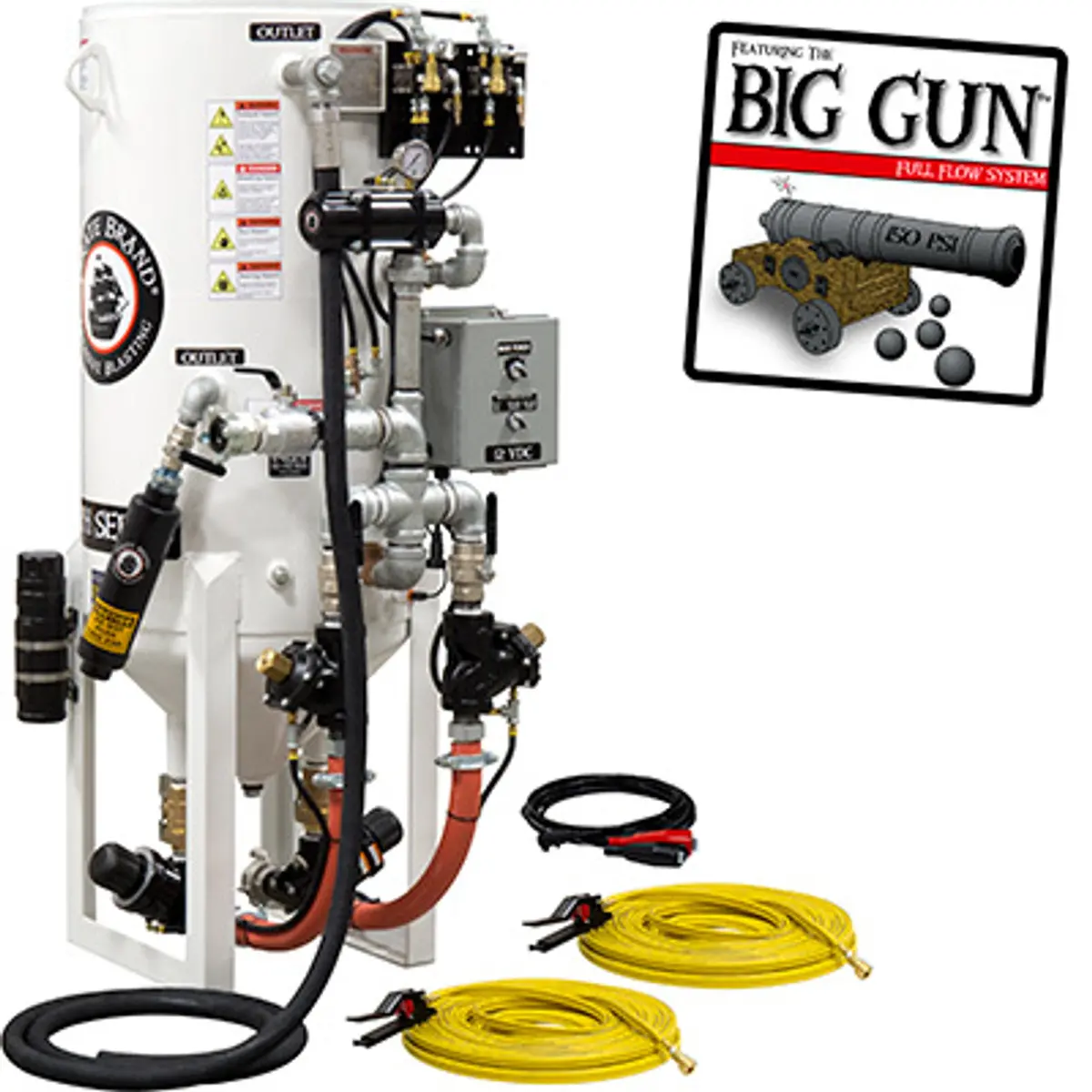 Pirate Brand, S-Series, Dual-Chamber Series - 8 Cu Ft., Double Outlet, Standard Model - Blast Pot, Stationary, Pneumatic Controls 1