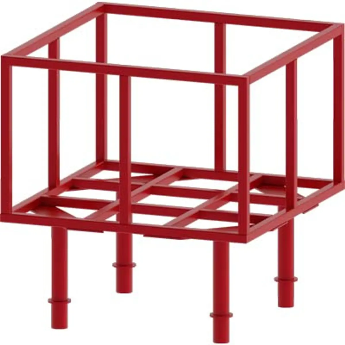 Pirate Brand - Bulk Bag Rack 56" X 56" X 36", Safety Red (For 100 & 120 Cu Ft Bulk Pots) 1