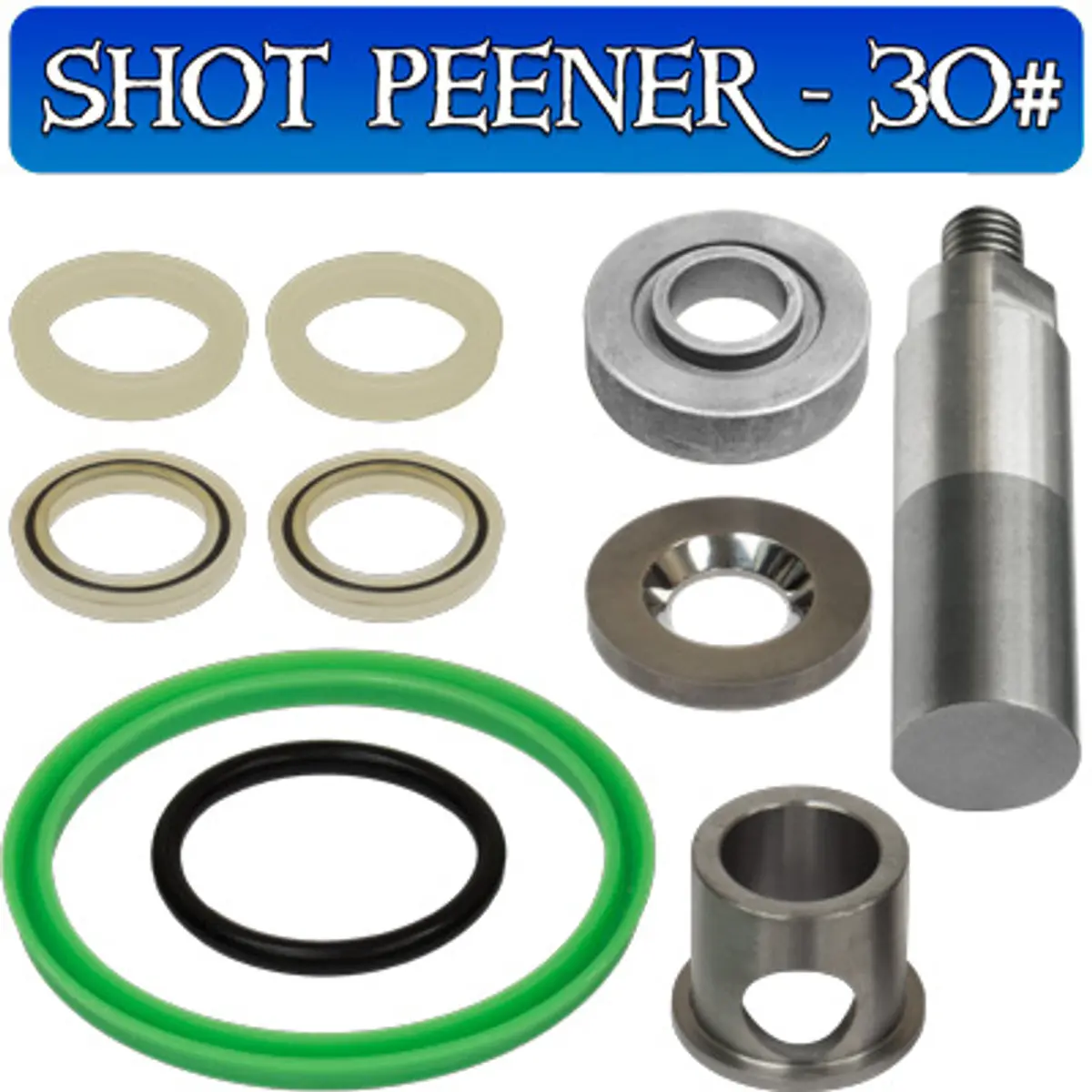 Pirate Brand - Schmidt Mfg Style, Apv Ii, Shot-Peener-30#, Repair Kit W/Tc Sleeve & Seat, Includes # 8, 10, (2)13, (2)15, 16, 17, 18 & 20 1