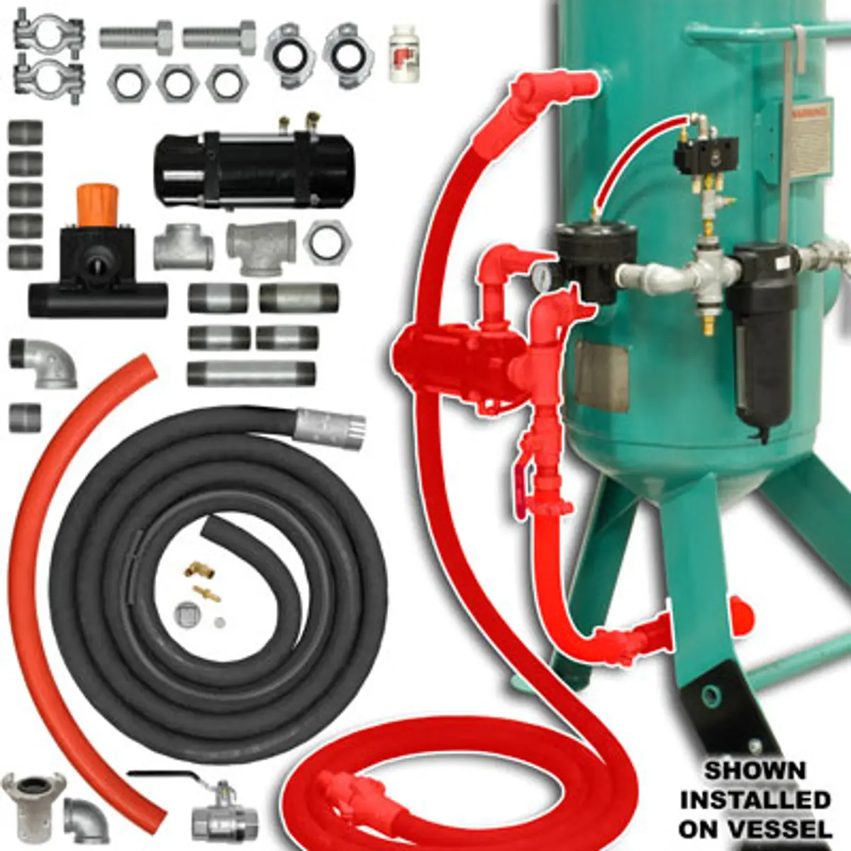 Pirate Brand - Zero Style Blast Cabinet Conversion Kit, Combination/Mpv-Urethane Sleeve Pneumatic 1' (Pressure Release) 1