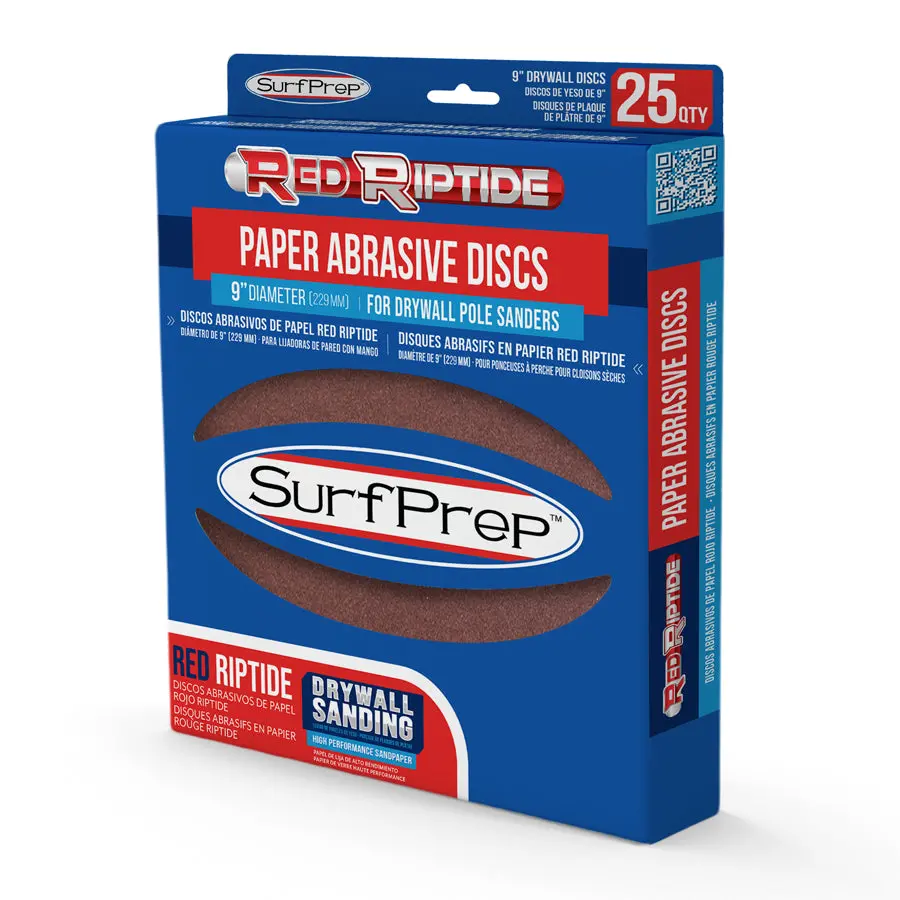 Surfprep 9″ Drywall Red Riptide Sanding Sponge Discs 1
