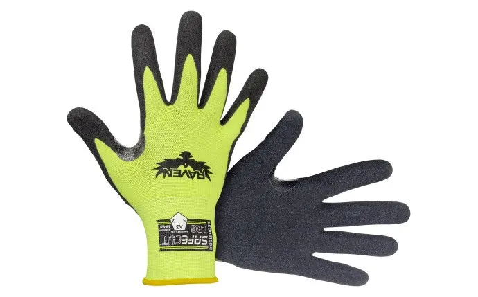 Sas Safety Corp. Raven® Safecut™ A3 Sandy Nitrile Hi-Viz Glove 1