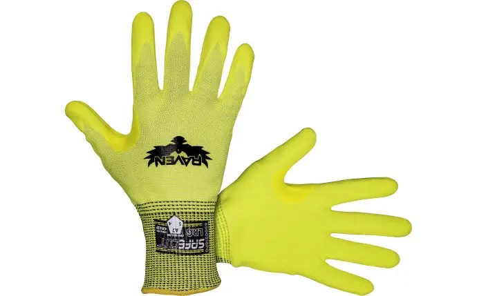 Sas Safety Corp. Raven® Safecut™ A7 Nitrile Hi-Viz Gloves 1