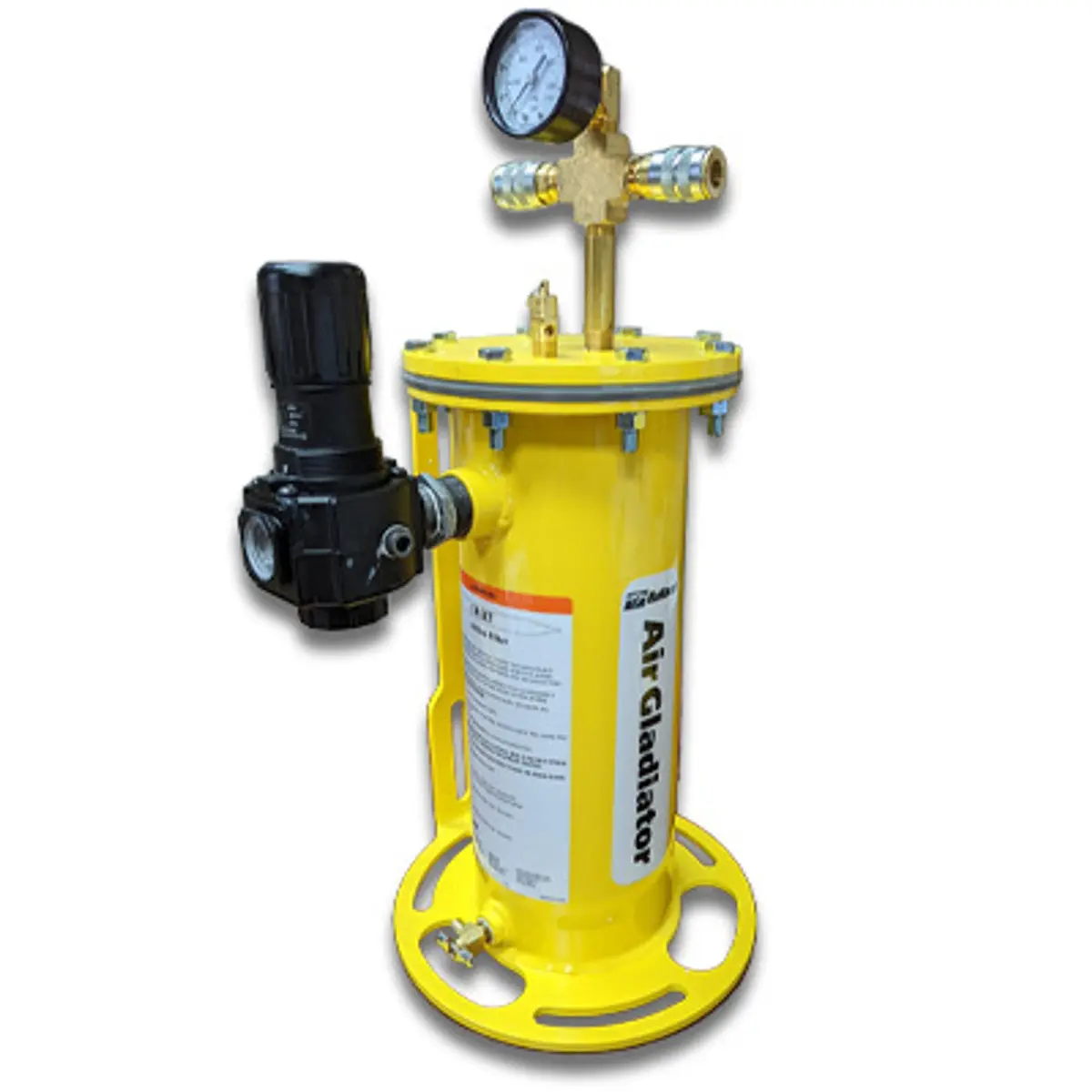 Pirate Brand - Bullard®, Airgladiator Series, Filter Assembly, 2-Outlet Filter With Pressure Gauge, Relief Valve, Pressure Regulator, And Hose Adaptor Fitting (2 Hose Adaptor Fitting) 1
