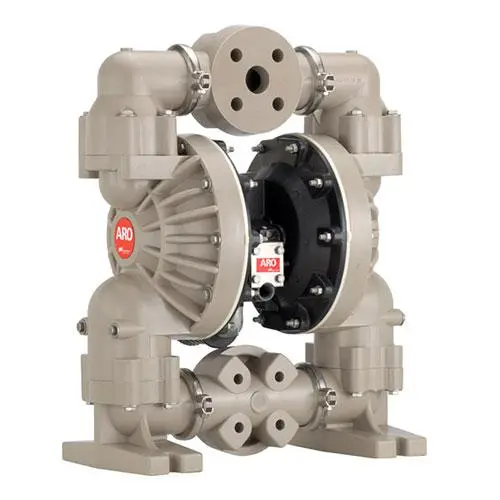 Pro Series 1-1/2" Non-Metallic Diaphragm Pump, 100 Gpm, Aluminum Center, Poly Caps & 3-Piece Manifold W/Flange, Poly Seat, Santoprene Ball & Diaphragm 1