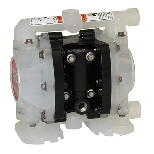 Compact Series 1/4" Non-Metallic Diaphragm Pump, 5.3 Gpm, Poly Center, Npt Bsp Hybrid Connections, Poly Wetted Parts, Ss Hardware, Poly Seat, Santoprene Ball & Diaphragm 1