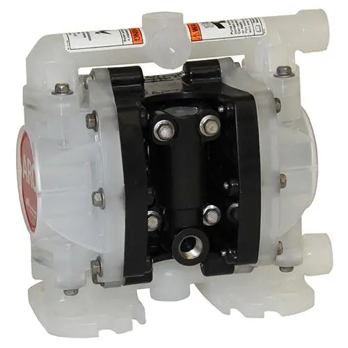 Compact Series 1/4" Non-Metallic Diaphragm Pump, 5.3 Gpm, Poly Center, Npt Bsp Hybrid Connections, Poly Wetted Parts, Ss Hardware, Poly Seat, Ptfe Ball & Diaphragm 1