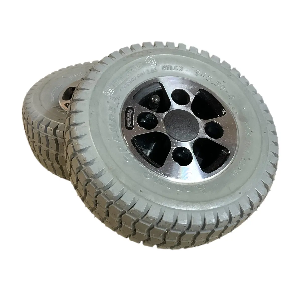 Set Of Drive Wheels For Hoveround Mpv4, Mpv5 Power Chairs | Primo Grande | 9" X 4" Inch 1