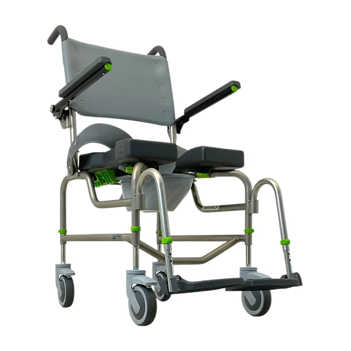 Raz-Ap Attendant Propel Shower Chair & Commode | Aeromesh Seat Belt | 18" X 18" Seat 1