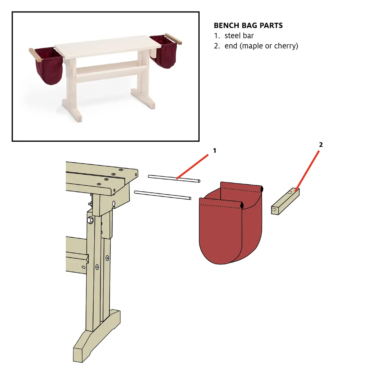 Steel Bar For Bench Bag 1