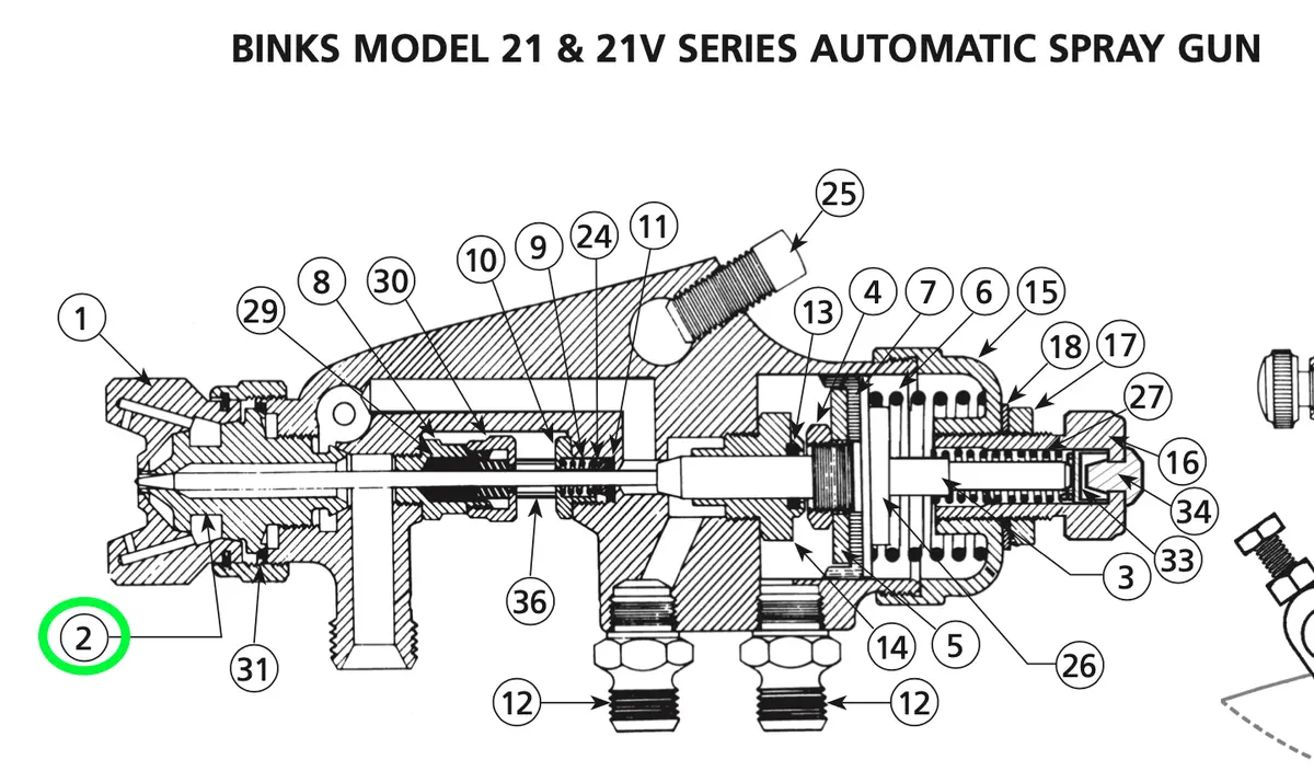 Binks Fluid Nozzle Model 21, 21V & 21M 1