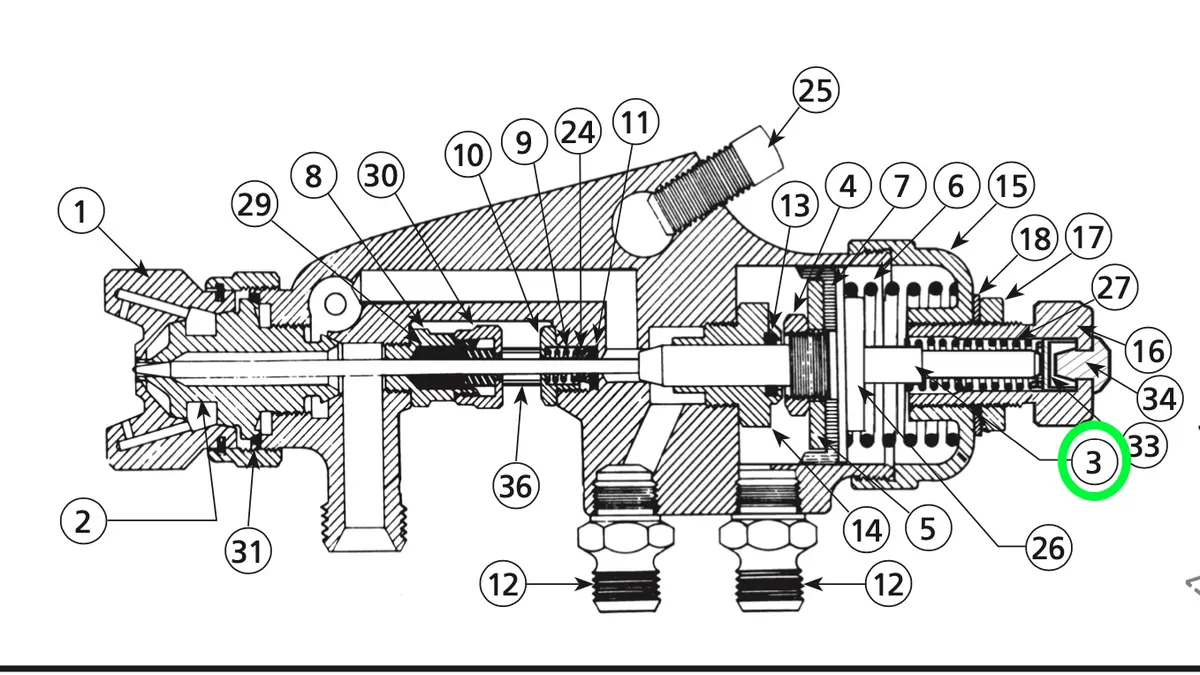 Binks 21 & 21V Automatic Gun Needle Valve 1