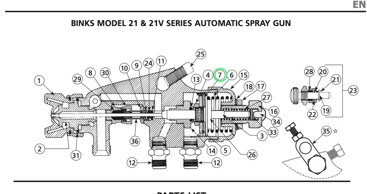 Binks Leather Plunger Model 21, 21V & 21M 1