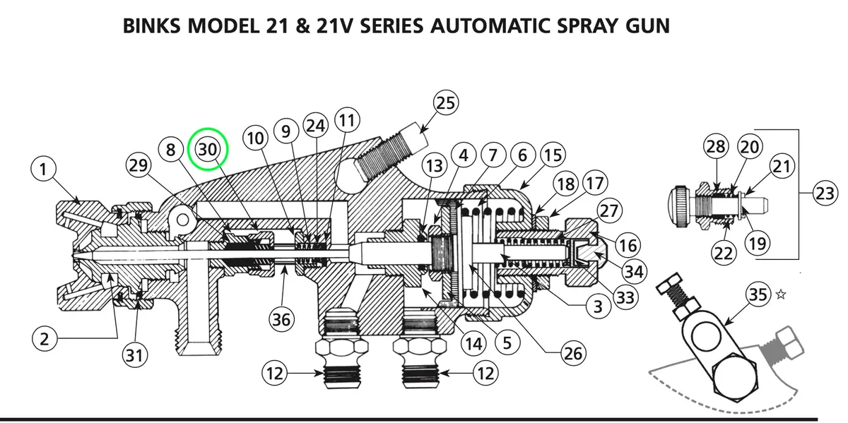 Binks Model 21V Automatic Gun Needle Valve Packing 1