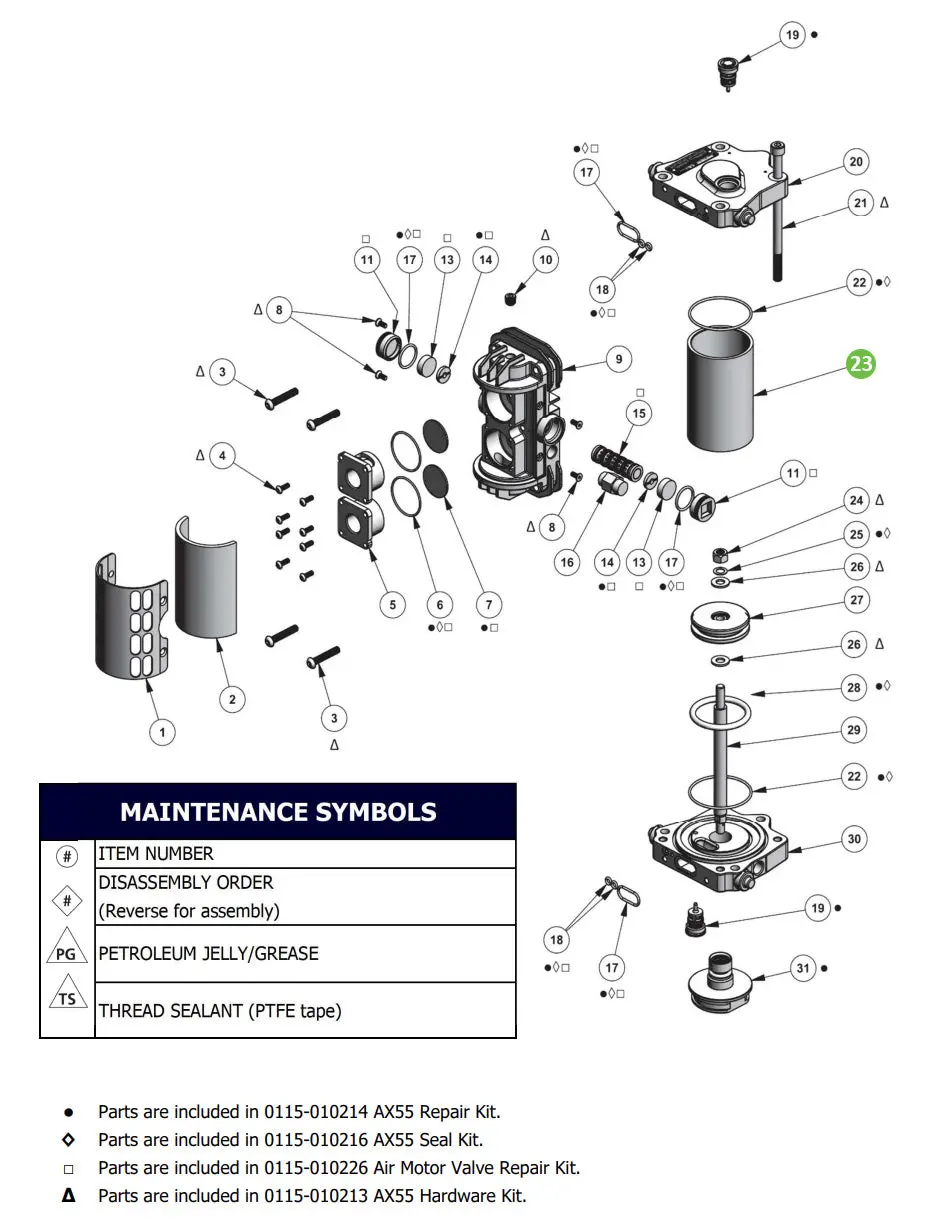 Binks 0115-010007 Cylinder, 55Mm 1