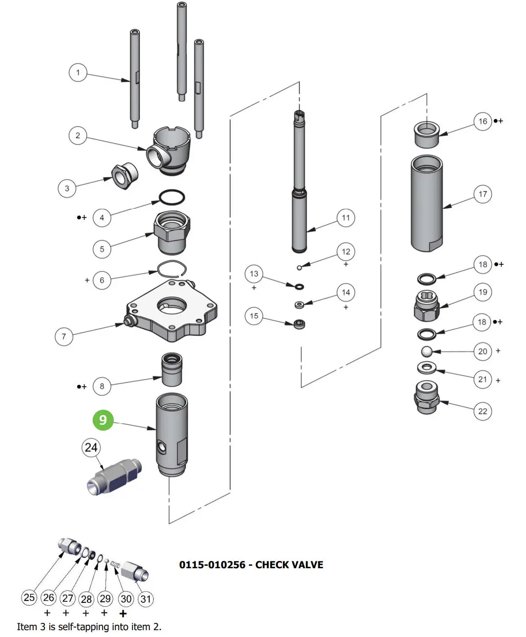 Binks 0115-010055 Upper Pump Tube 1