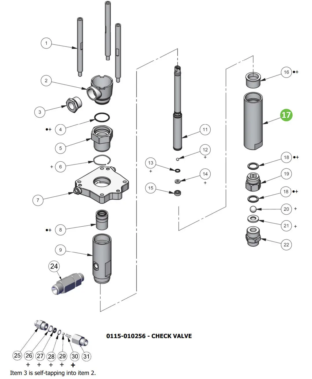 Binks 0115-010056 Lower Pump Tube 1