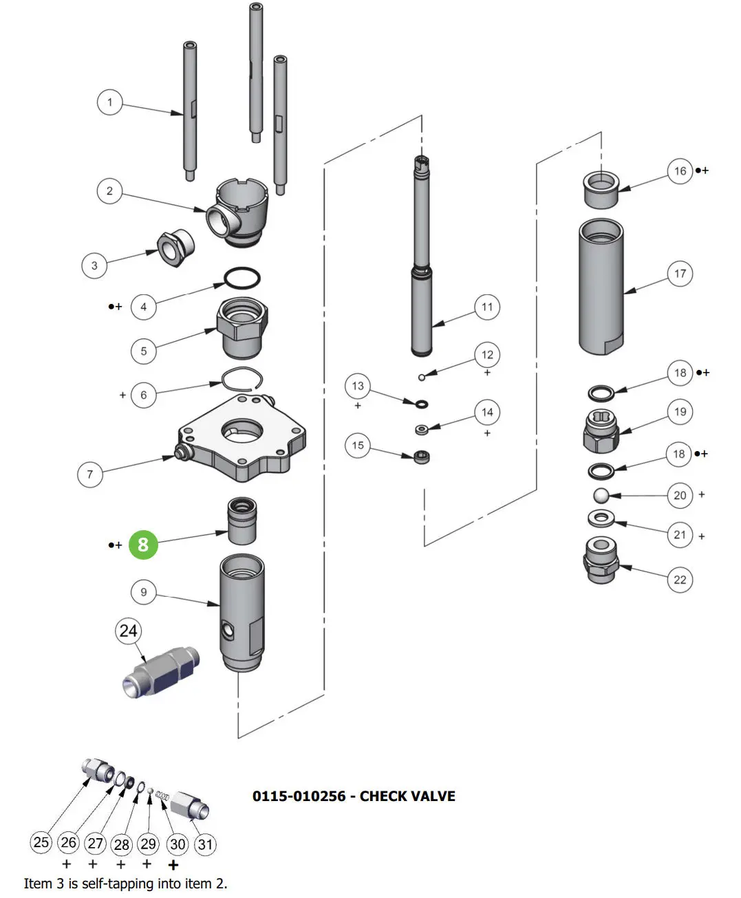 Binks 0115-010166 Fx4 Upper Seal Cartridge Assembly 1