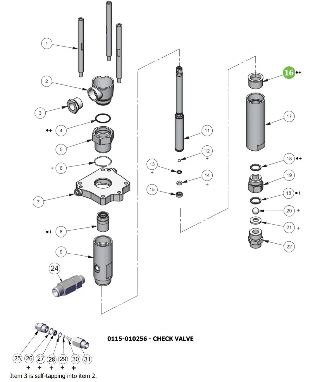 Binks 0115-010169 Fx4 Lower Seal Cartridge Assembly 1