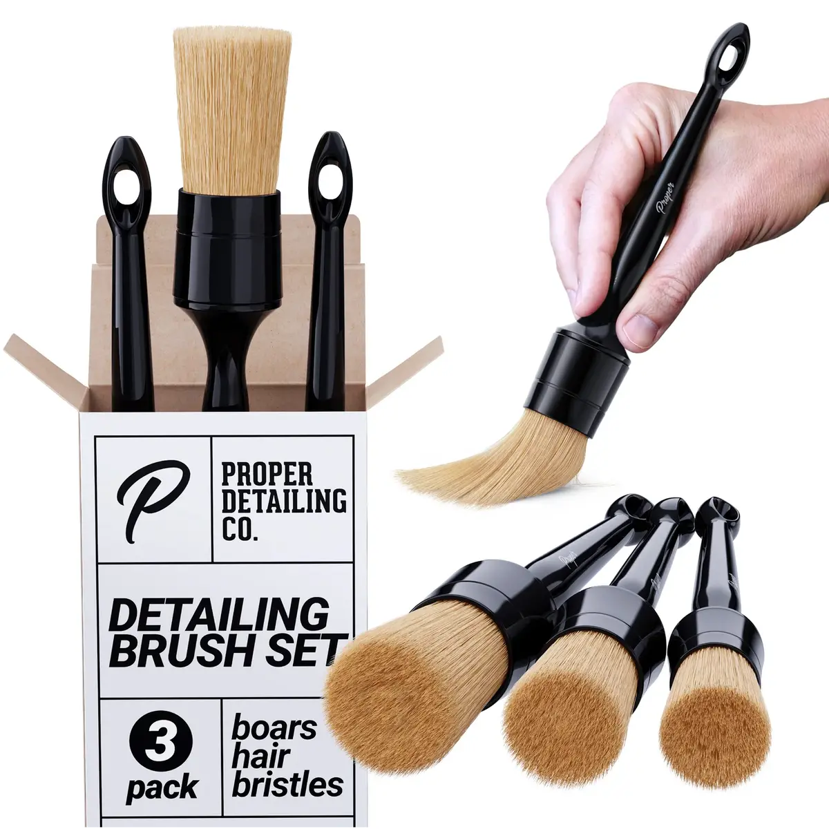 Proper Detailing Boars Hair Detailing Brushes 1
