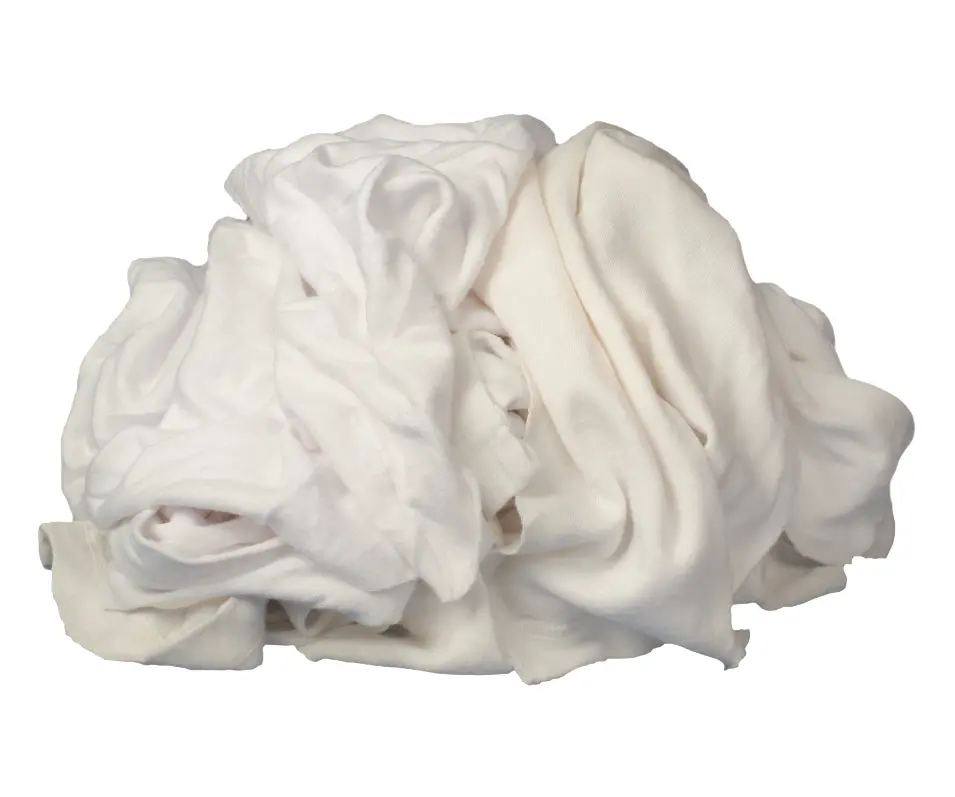 Buffalo Industries Recycled Industrial White T-Shirts Cloth Rags 1